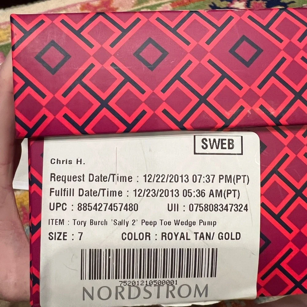 NWT Tory Burch Royal Tan Wedge Size 7